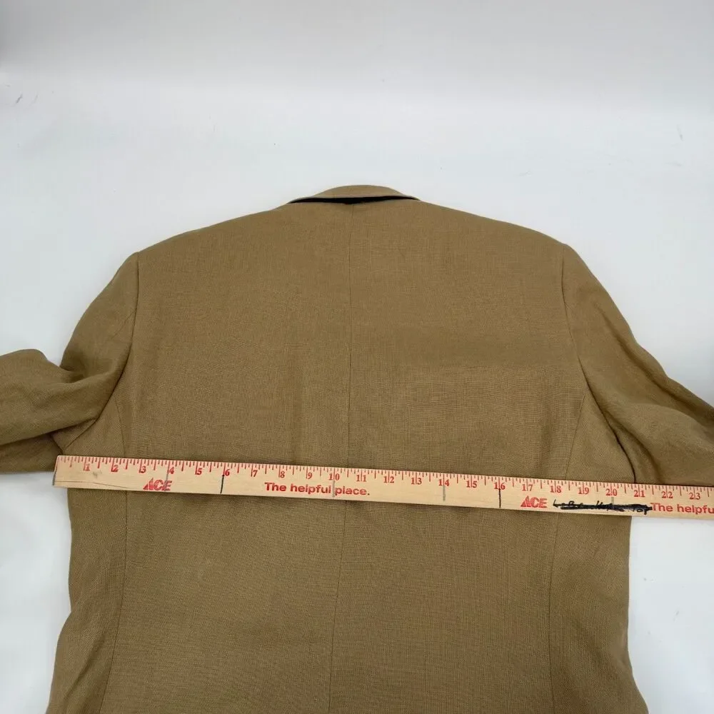 Baird McNutt Murano Blazer Mens Medium Tan Linen 2 Button Jacket Preppy Light